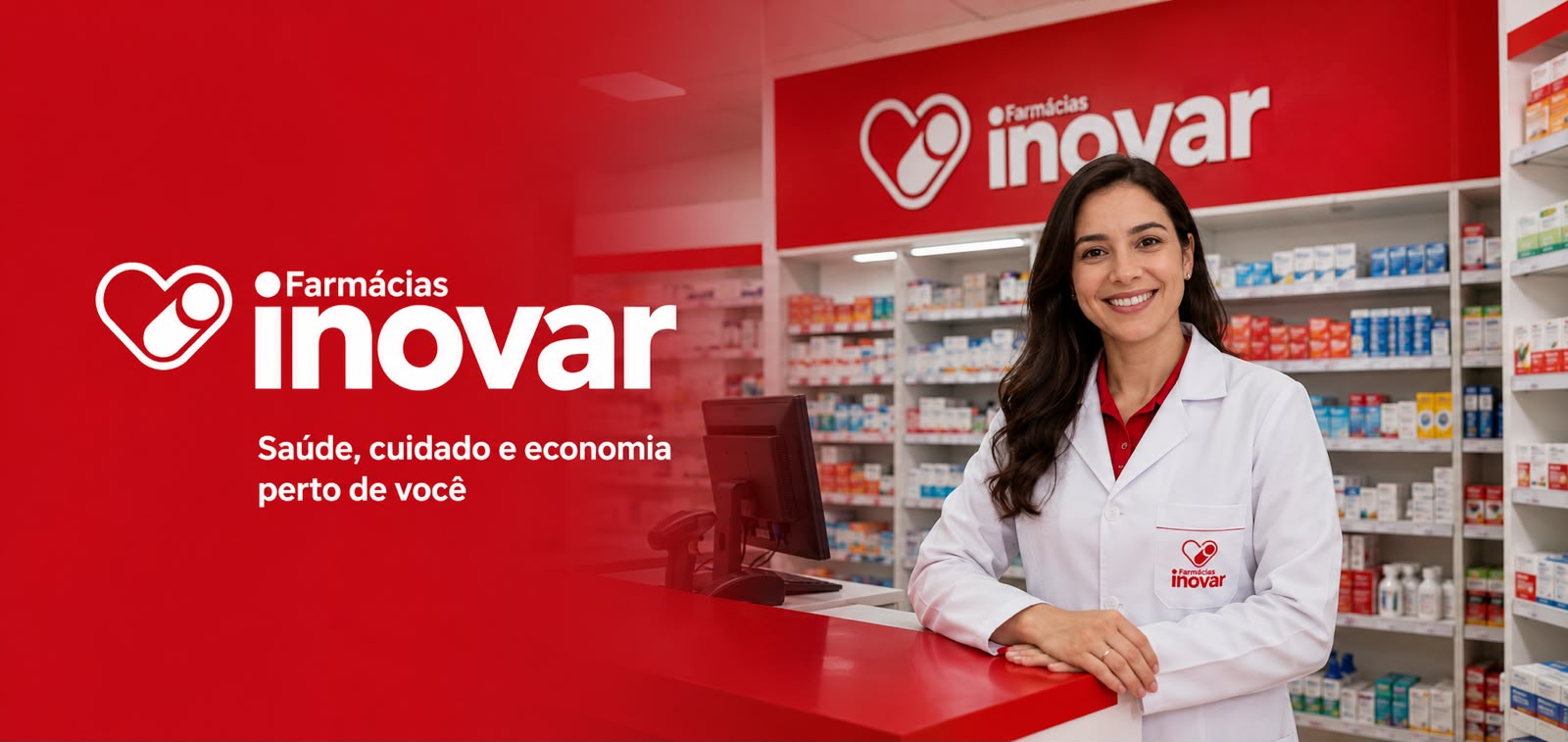 Farmacêutica da Farmácias Inovar atendendo na loja